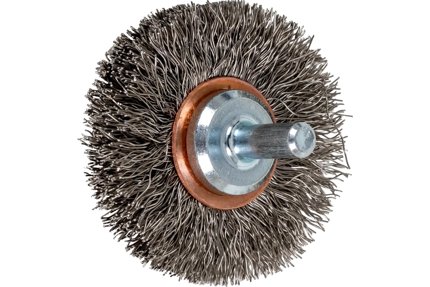 Picture of Pferd Crimped Mounted Wheel Brush 2" Dia. .012 Stainless Steel 1/4" Shank